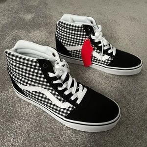 Vans ward hi top sneaker shoe gingham 9 new in box